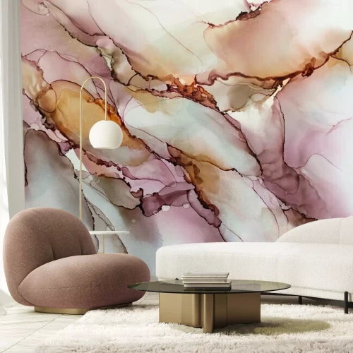 Papier peint  Abstract colorful background, wallpaper. Mixing acrylic paints. Modern art. Marble texture. Alcohol ink colors translucent. Alcohol Abstract contemporary art fluid. Contrast Ink pattern