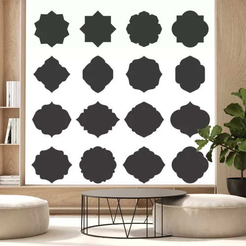 Sticker  set of islamic frames shapes badges