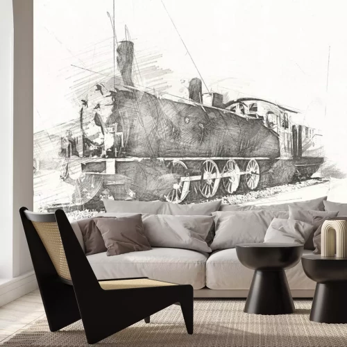 Papier peint  Old steam locomotive engine retro vintage