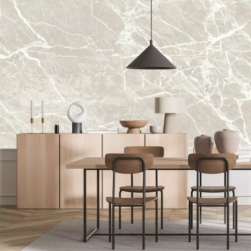 Papier peint  Marbre beige craquelé