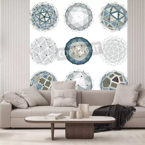 Papier peint  Boules graphiques géométriques