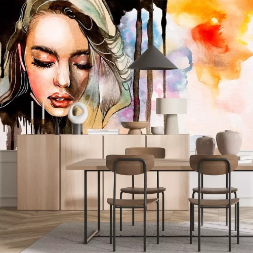 Sticker  Woman in watercolor