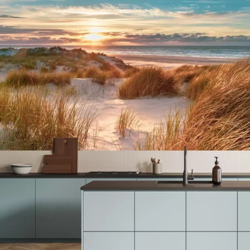 Papier peint  Dunes marines au lever du soleil