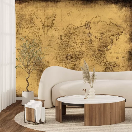 Papier peint  Carte du monde stylisée ancienne