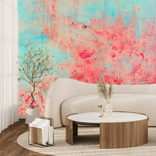 Papier peint  Béton abstrait rose et bleu