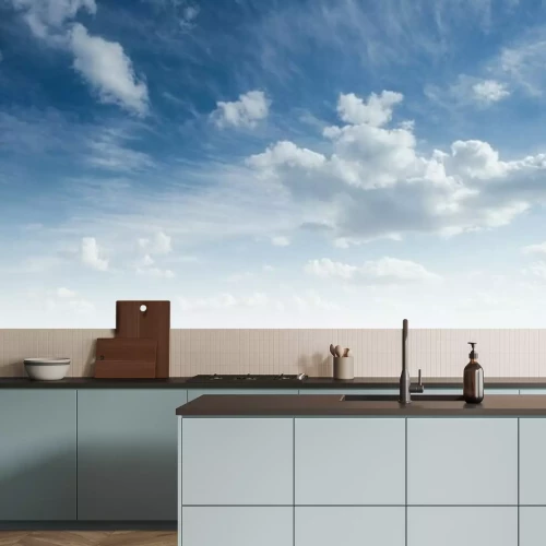 Papier peint  Nuages blancs sur un ciel bleu