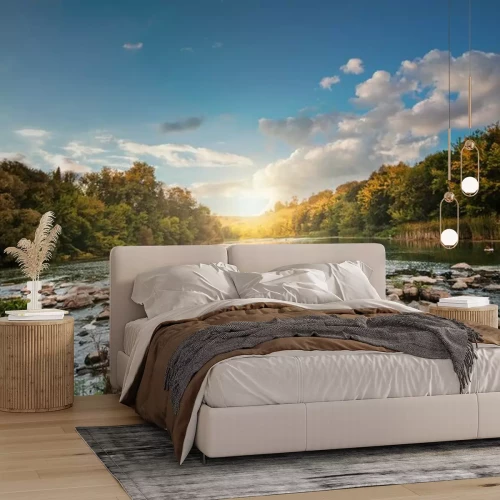 Papier peint  Pierres dans l'eau de la rivière