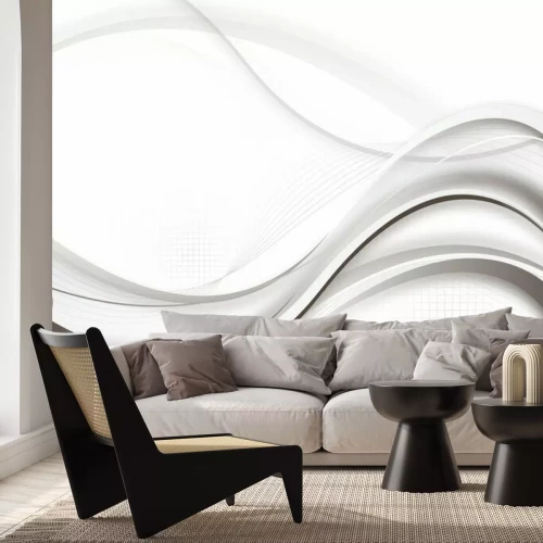 Papier peint  Vague abstraite noir et blanc