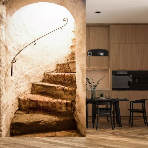 Papier peint  Ancien escalier en colimaçon