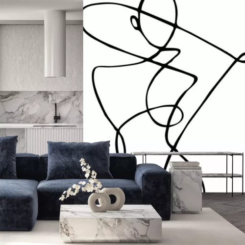 Papier peint  Silhouette féminine artistique au trait