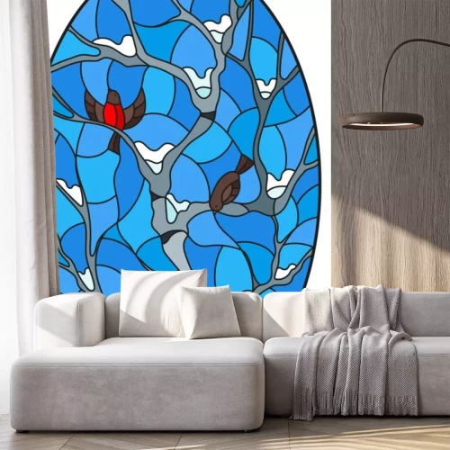 Sticker  Mosaïque avec un arbre et des oiseaux