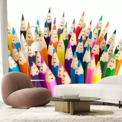 Papier peint  Crayons de couleur avec des smileys
