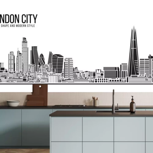 Sticker  Cityscape Building Abstract Simple shape and modern style art Vector design - London city