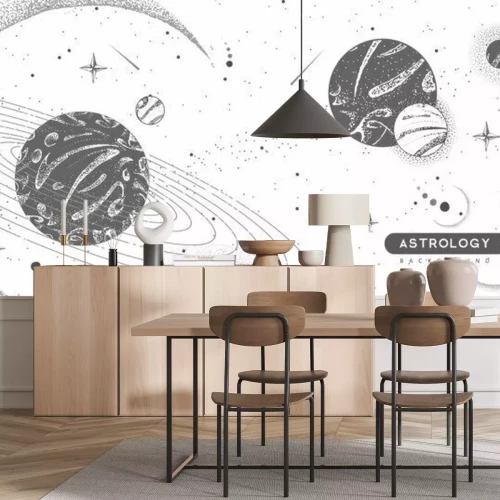 Papier peint  Vector illustration of astrology background. Outer space and planets