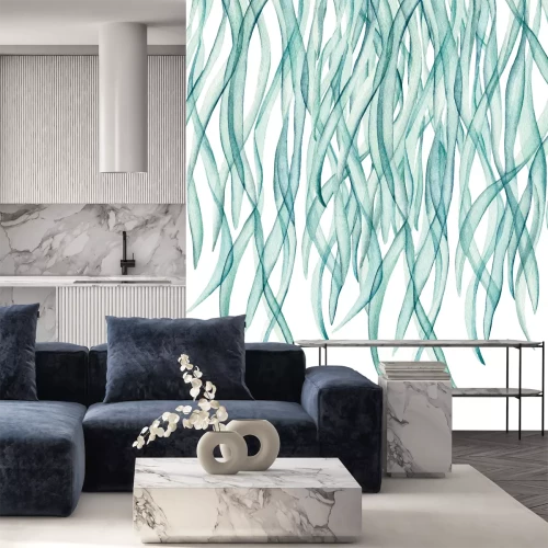 Papier peint  Rideau de feuilles vertes