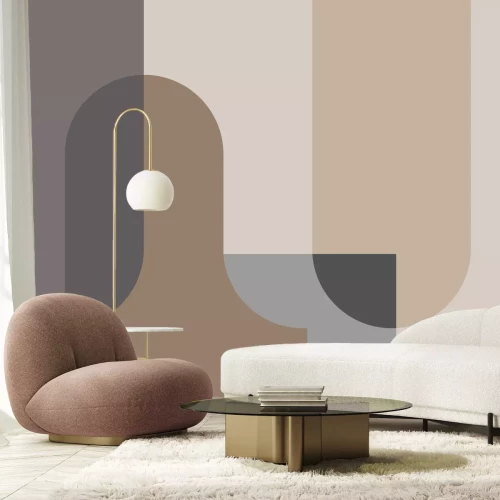 Papier peint  Blocs géométriques tons bruns