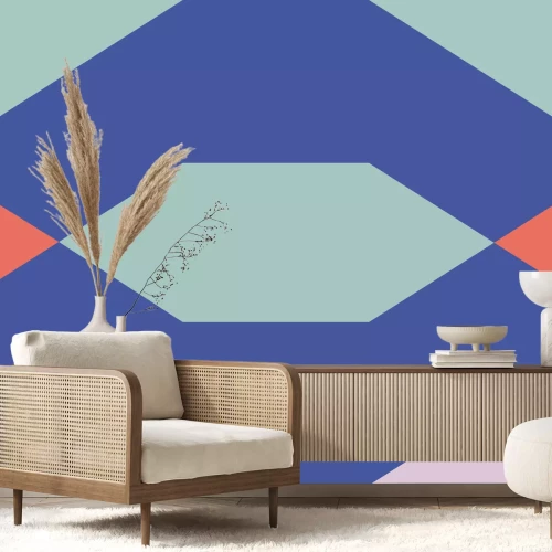 Papier peint  Figures géométriques à dominante violette