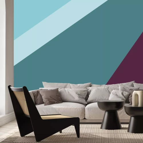 Papier peint  Bloc géométrique avec élément violet