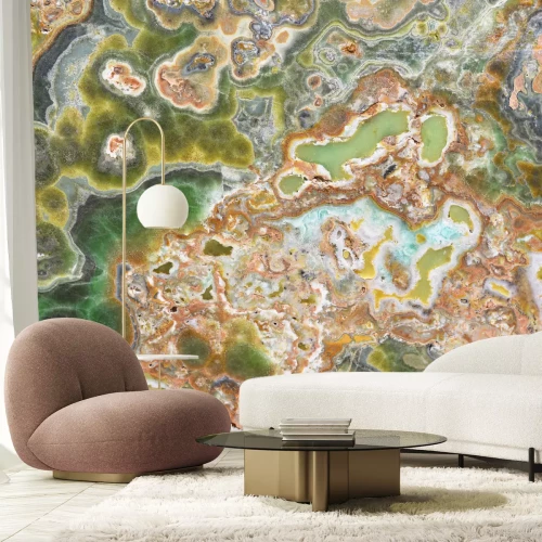 Papier peint  Structure marbré onyx