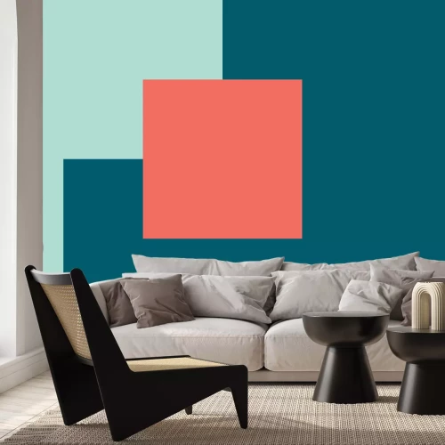 Papier peint  Carré sur fond azur