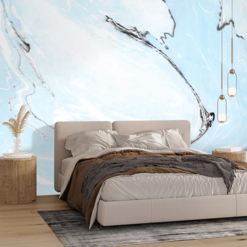 Papier peint  Marbre bleu