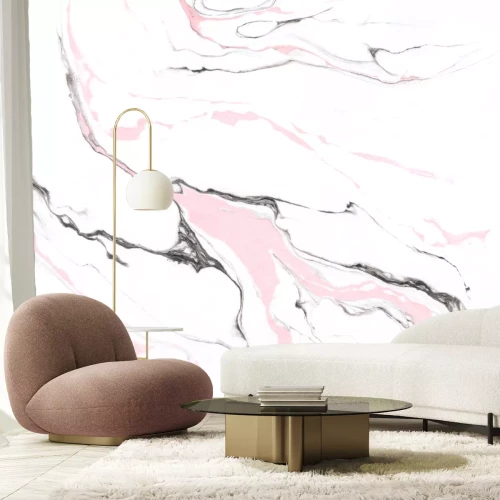 Papier peint  Marbre liquide rose