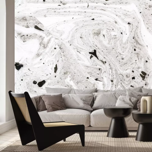 Papier peint  Marbre gris et  noir