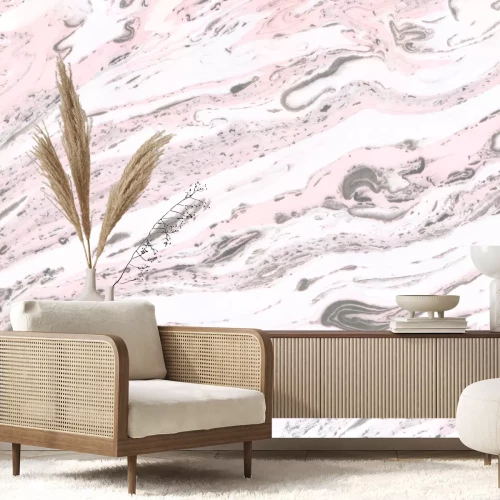 Papier peint  Marbre rose et gris
