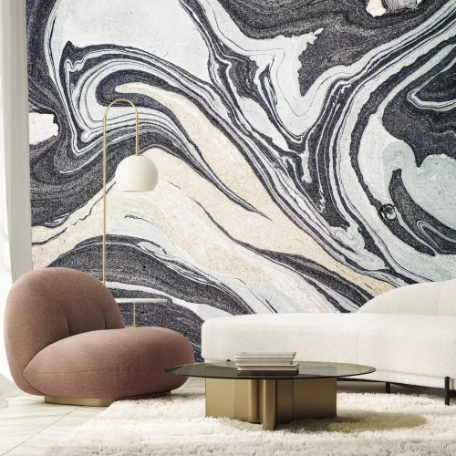 Papier peint  Marbre acier
