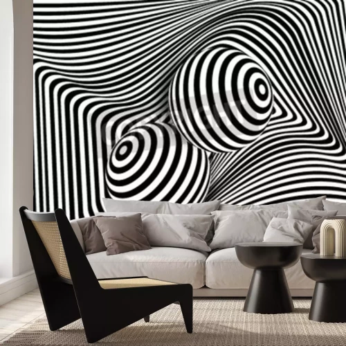 Papier peint  Sphères 3d style pop'art