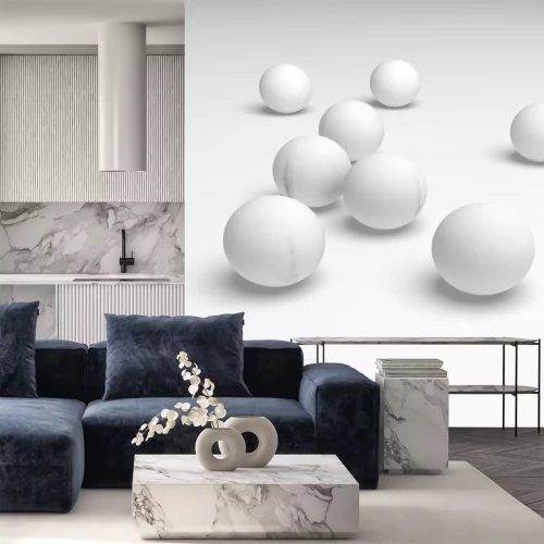 Sticker  Boules blanches sur une table