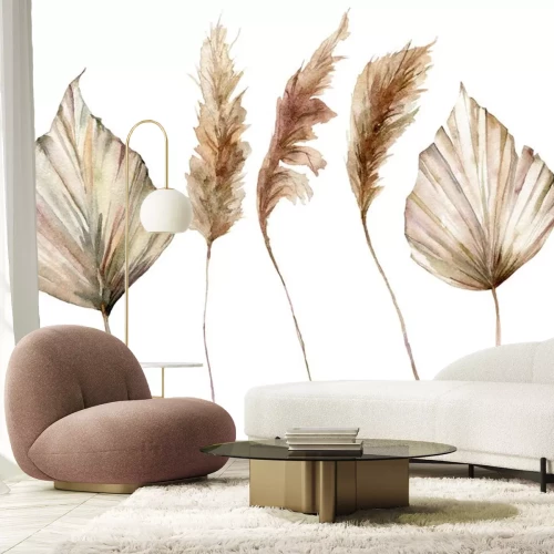 Sticker  Graphiques avec des feuilles de palmier et de l'herbe