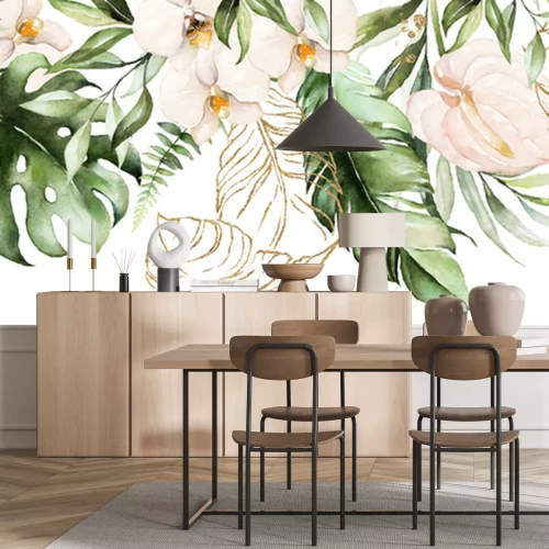 Sticker  Feuilles et fleurs de plantes exotiques