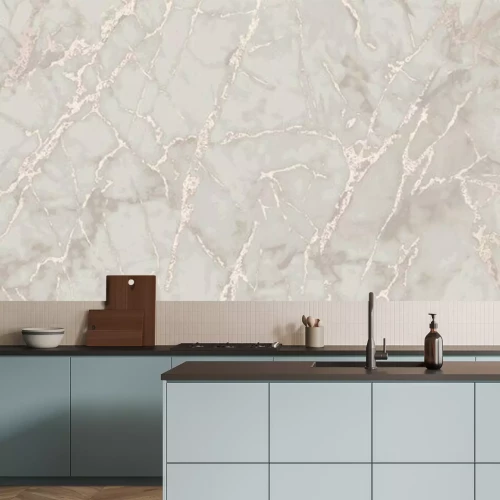 Papier peint  Marbre beige avec des fissures roses