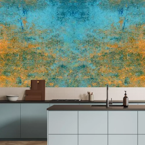 Papier peint  Béton abstrait orange et bleu