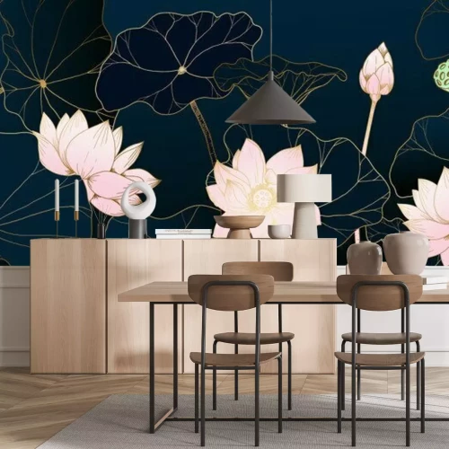 Sticker  Illustration contrastée inspirée des fleurs