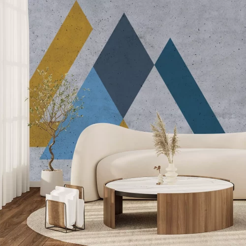 Papier peint  Séquence avec des triangles colorés dans un style industriel