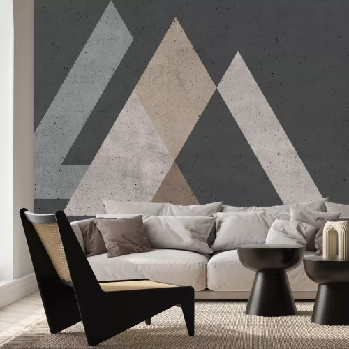 Papier peint  Séquence avec des triangles réguliers imitation béton