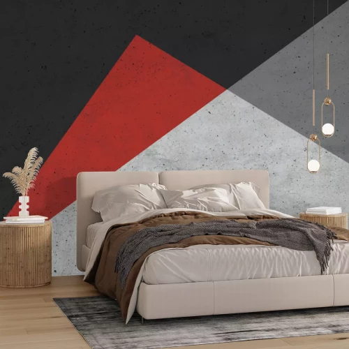 Papier peint  Triangles équilatéraux à dominante noire sur fond béton