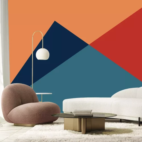 Papier peint  Triangles équilatéraux à dominante orange
