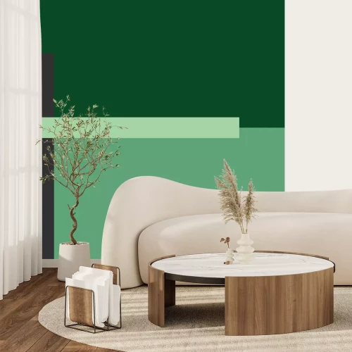 Papier peint  Rectangles tons verts