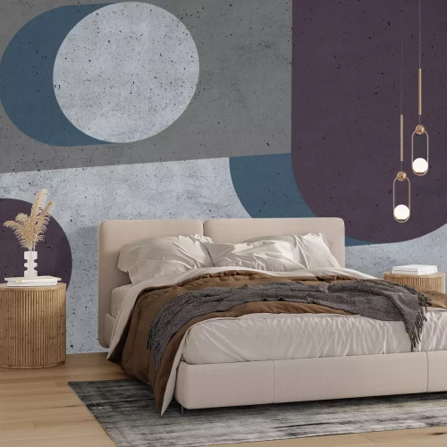 Papier peint  Composition en quatre couleurs texture béton