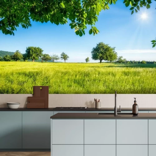 Papier peint  Prairie verte