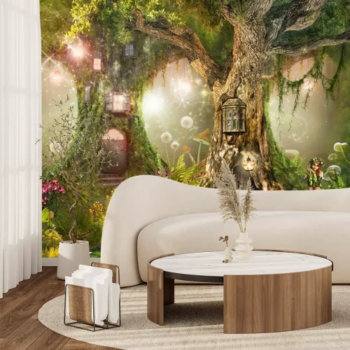 Papier peint  Cabanes dans les arbres de conte de fées