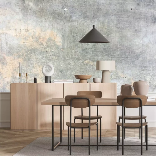 Papier peint  Béton gris avec des taches orange