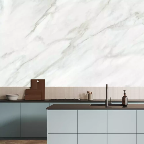 Papier peint  Marbre blanc avec des lignes grises