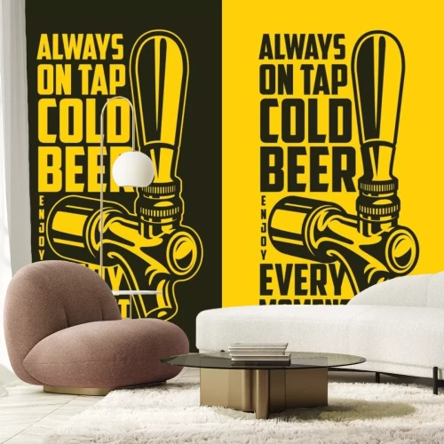 Sticker  Beer tap with advertising quote