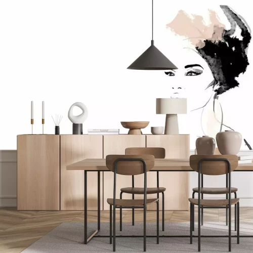 Sticker  Portrait d'un mannequin afro-américain portant un turban