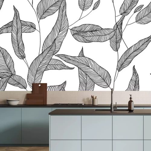 Sticker  Feuilles de plantes esquissées