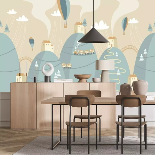 Papier peint  Paysage de conte de fées pour enfants